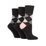 Load image into Gallery viewer, GENTLE GRIP 3Pk Crew Socks- Argyle-Womens 4-8
