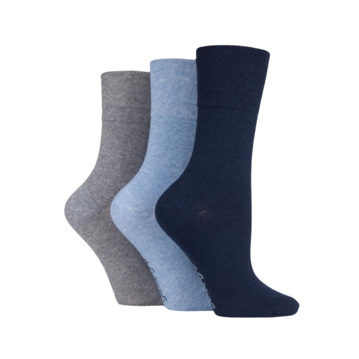 GENTLE GRIP 3Pk Plain Crew Socks - Womens