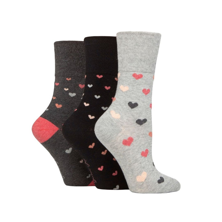 GENTLE GRIP 3Pk Crew Socks - Prints - Womens 4-8