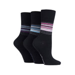 Load image into Gallery viewer, GENTLE GRIP 3Pk Crew Socks - Plain Stripe - Women&#39;s UK 4-8
