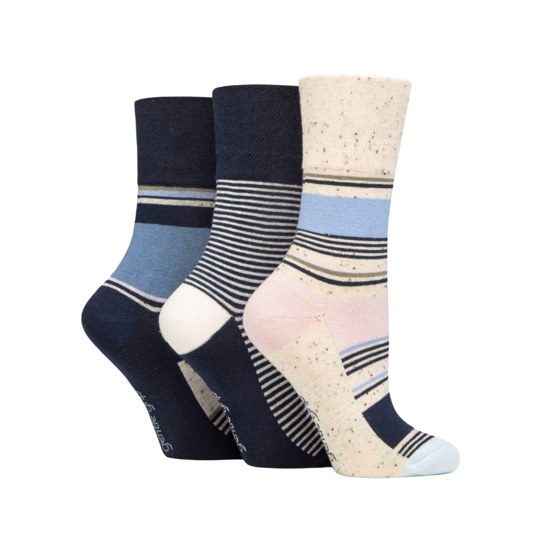 GENTLE GRIP 3Pk Crew Socks- Summer Series - Women's