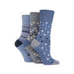 Load image into Gallery viewer, GENTLE GRIP 3pk  Crew Socks-Bamboo-Womens 4-8
