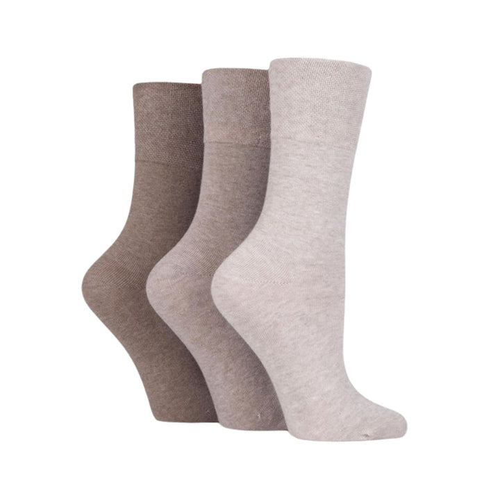 IOMI FOOTNURSE 3Pk Gentle Grip Diabetic Socks-Womens 4-8