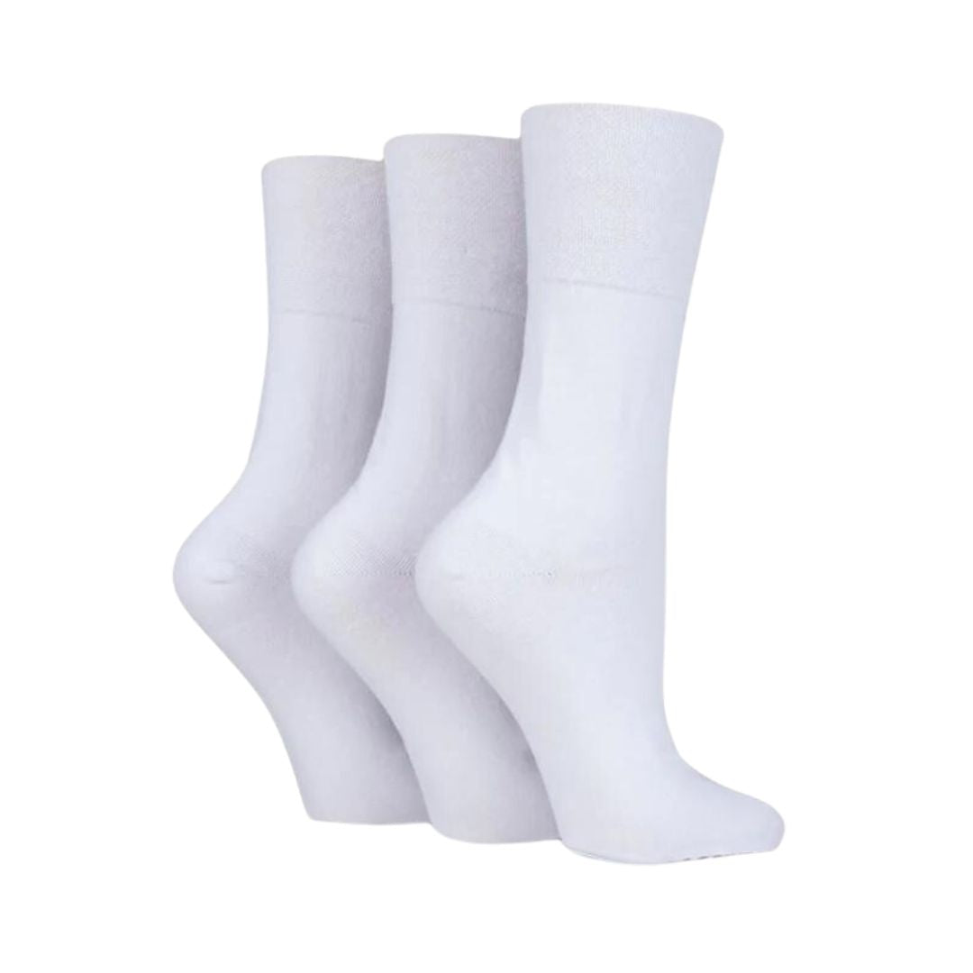 IOMI FOOTNURSE 3Pk Gentle Grip Diabetic Socks-Womens 4-8