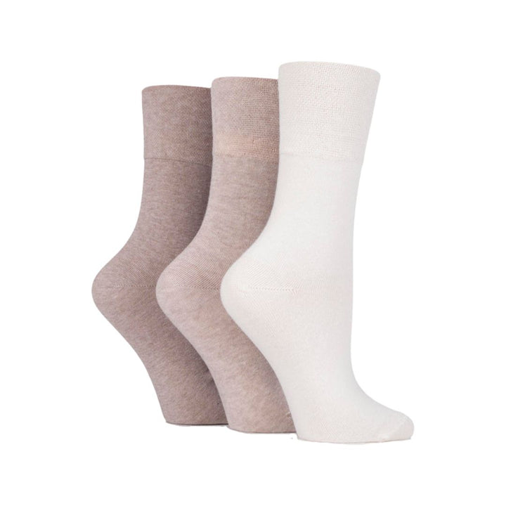 IOMI FOOTNURSE 3Pk Gentle Grip Diabetic Socks-Womens 4-8