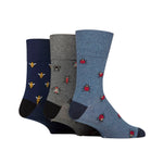 Load image into Gallery viewer, GENTLE GRIP 3PK Business Socks-Fun Feet-Mens 6-11
