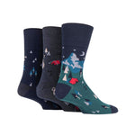 Load image into Gallery viewer, GENTLE GRIP 3PK Business Socks-Fun Feet-Mens 6-11
