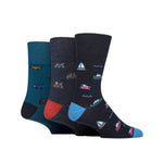 Load image into Gallery viewer, GENTLE GRIP 3PK Business Socks-Fun Feet-Mens 6-11
