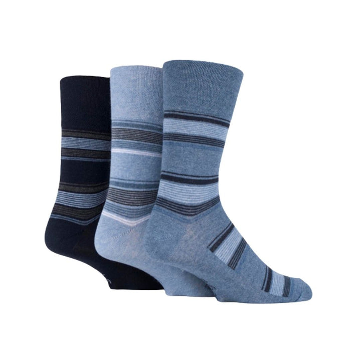 GENTLE GRIP 3Pk Fine Lines Business Striped Socks - Men's