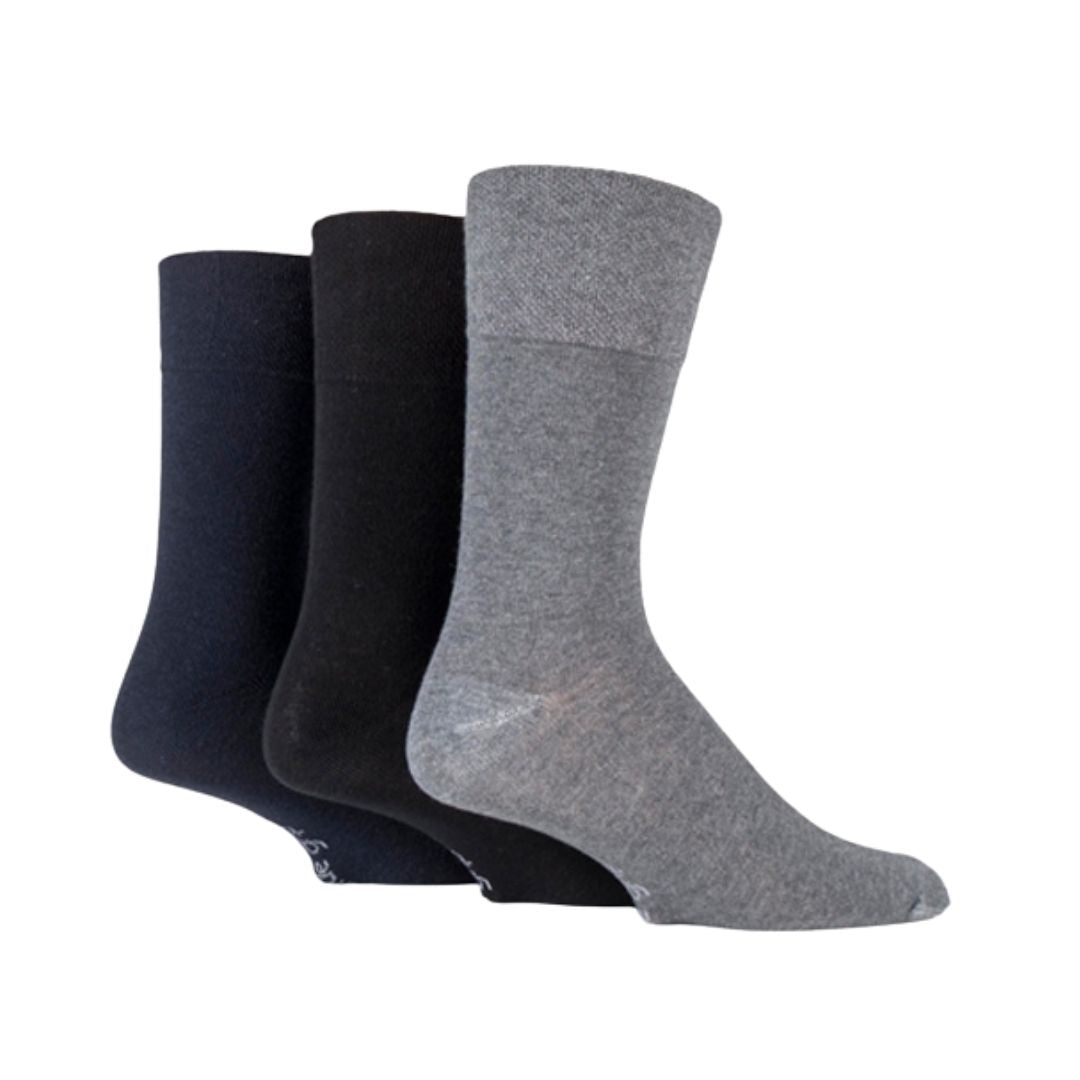 GENTLE GRIP 3Pk Plain Business Socks - Men's