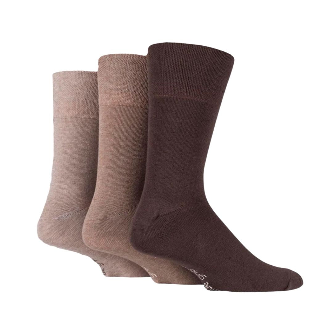 GENTLE GRIP 3Pk Plain Business Socks - Men's Bigfoot