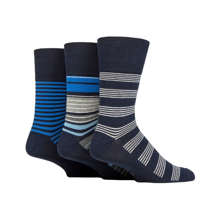 GENTLE GRIP 3Pk Printed Stripe Business Socks - Men's