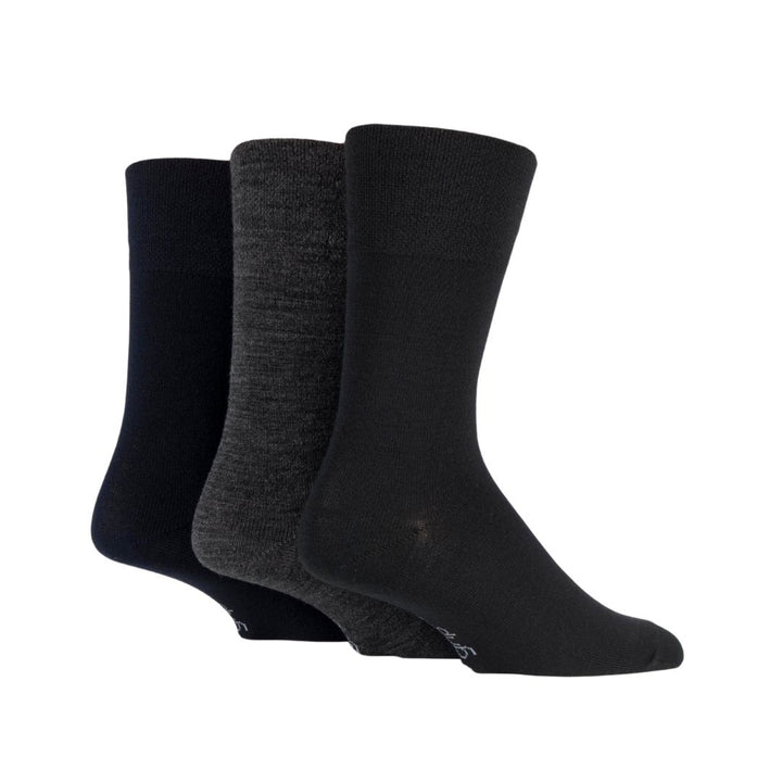 GENTLE GRIP 3Pk Bamboo Crew Socks-Mens 6-11