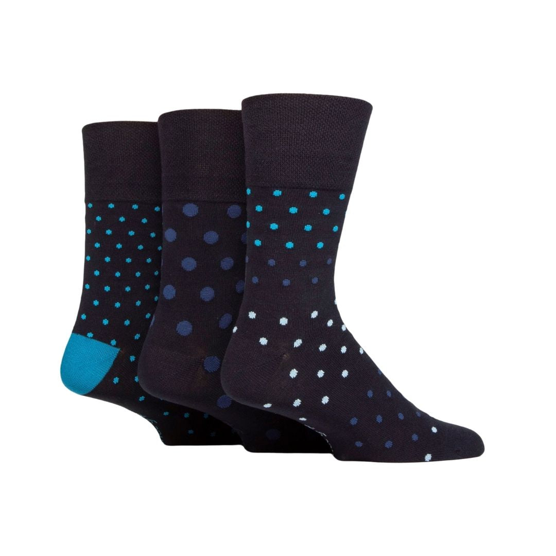 GENTLE GRIP 3Pk Bamboo Crew Socks-Prints-Mens 6-11