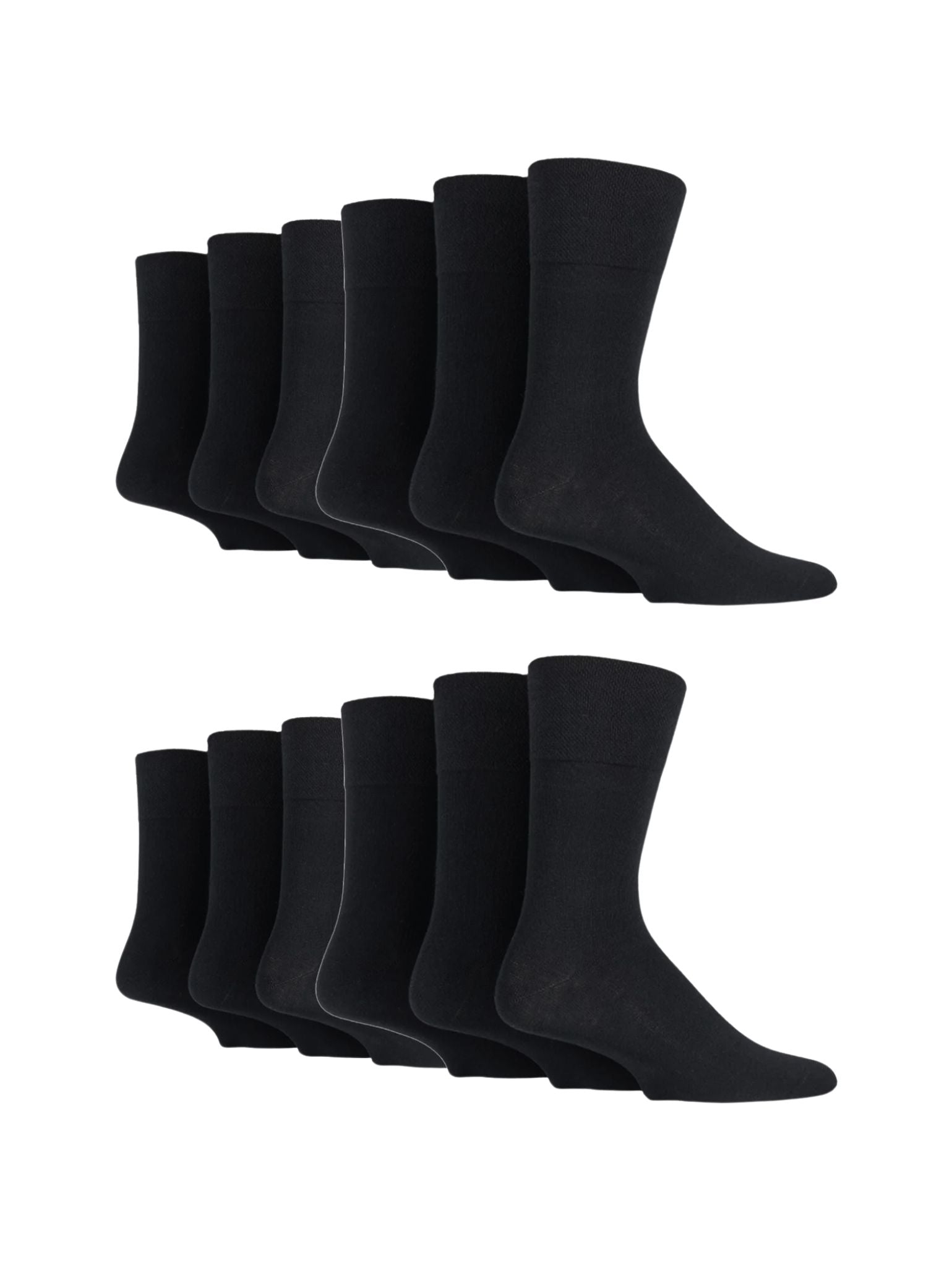 GENTLE GRIP 12PK Bamboo Crew Socks-Mens 6-11