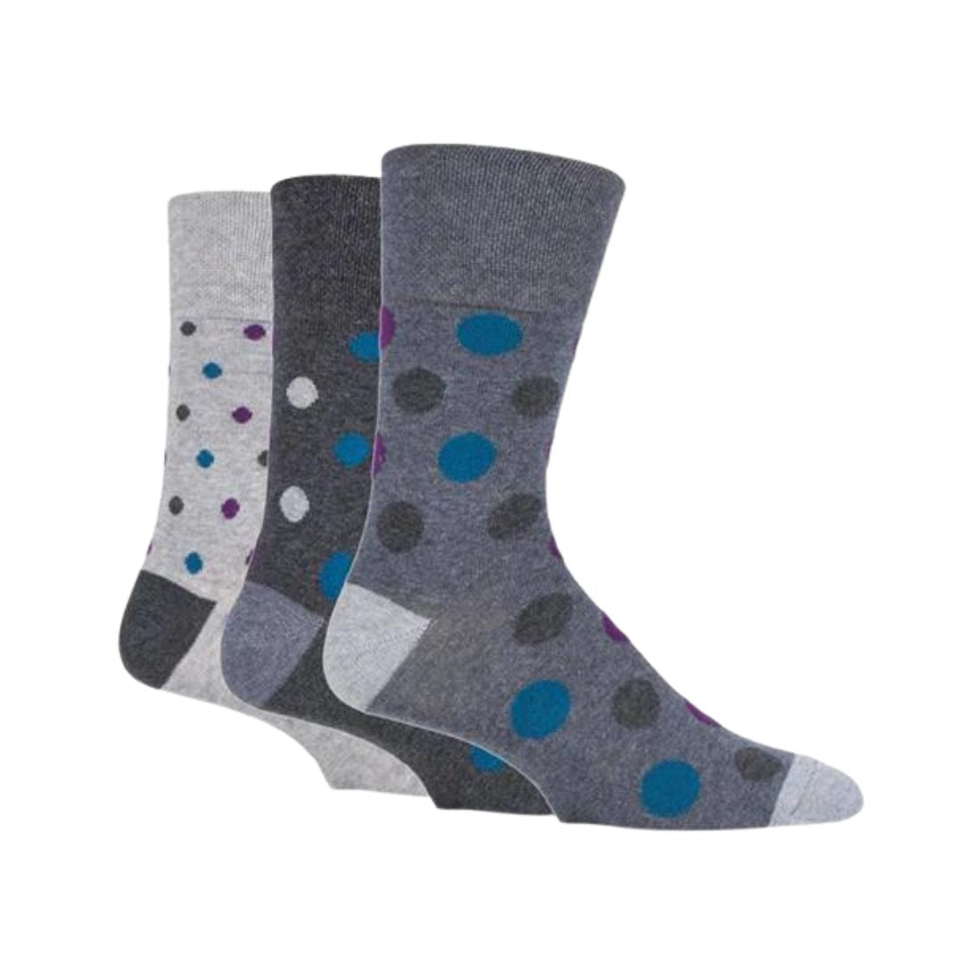 GENTLE GRIP 3Pk Business Socks-Print-Mens 6-11