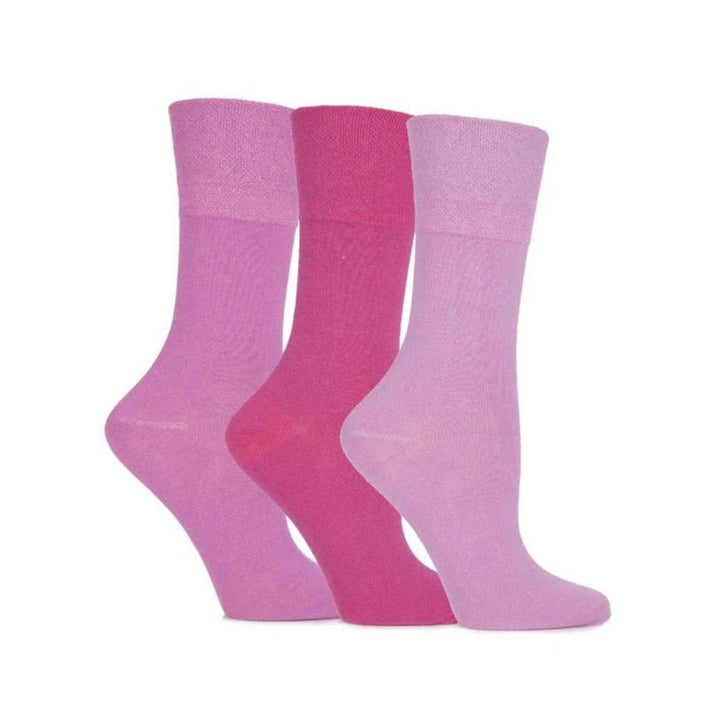 GENTLE GRIP 3Pk Plain Crew Socks - Womens