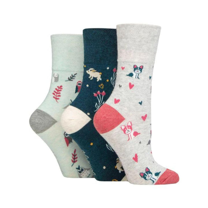 GENTLE GRIP 3Pk Crew Socks- Summer Series - Women's