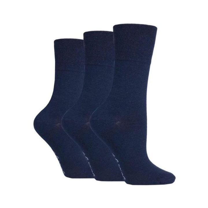 GENTLE GRIP 3Pk Plain Crew Socks - Womens