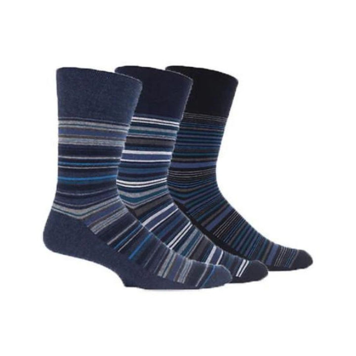 GENTLE GRIP 3Pk Business Print Socks - Men's Bigfoot