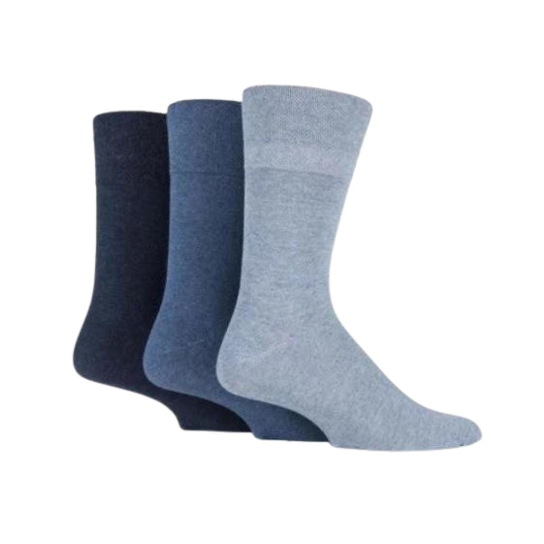 IOMI FOOTNURSE 3Pk Gentle Grip Diabetic Socks-Mens