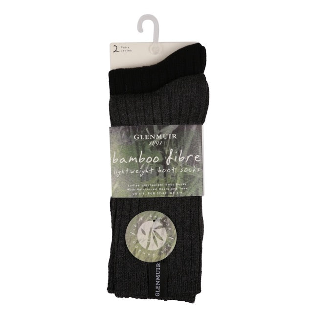 GLENMUIR 2PK BambooLightweigt Boot Sock - Womens 4-8