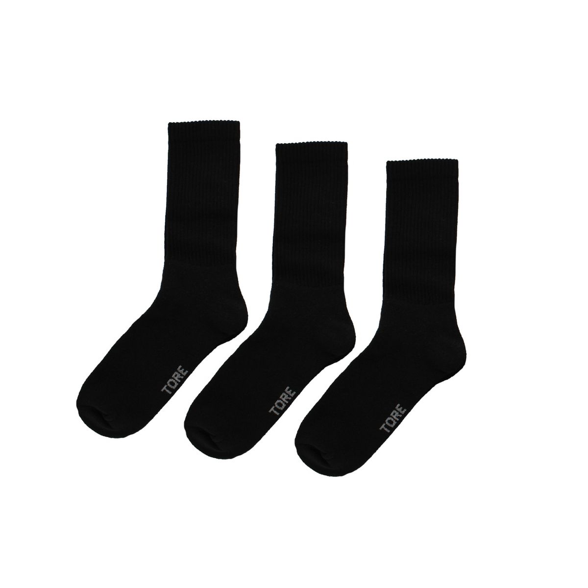TORE 3Pk 100% Recycled Plain Crew Sports Socks - Men's
