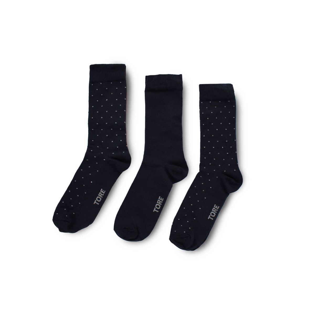 TORE 3PK 100% Recycled Classic Pin Dot Socks- Mens 7-11