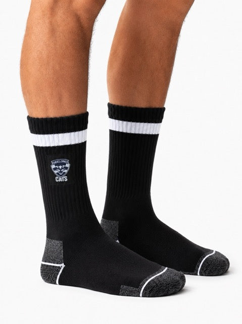 AFL Geelong Cats 2Pk Heavy Duty Work Sock