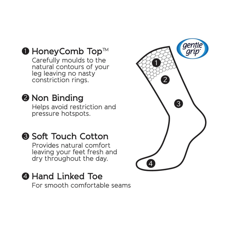 GENTLE GRIP 3PK Crew Socks Patterned Spot - Women's