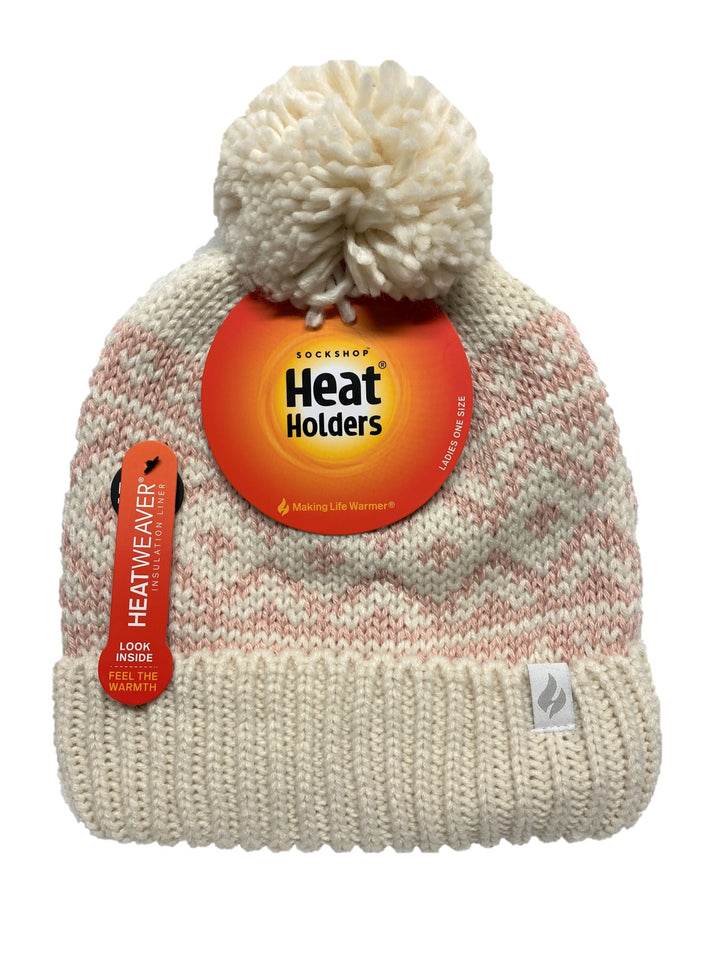 HEAT HOLDERS Aspen Pom Pom Turn Over Thermal Beanie