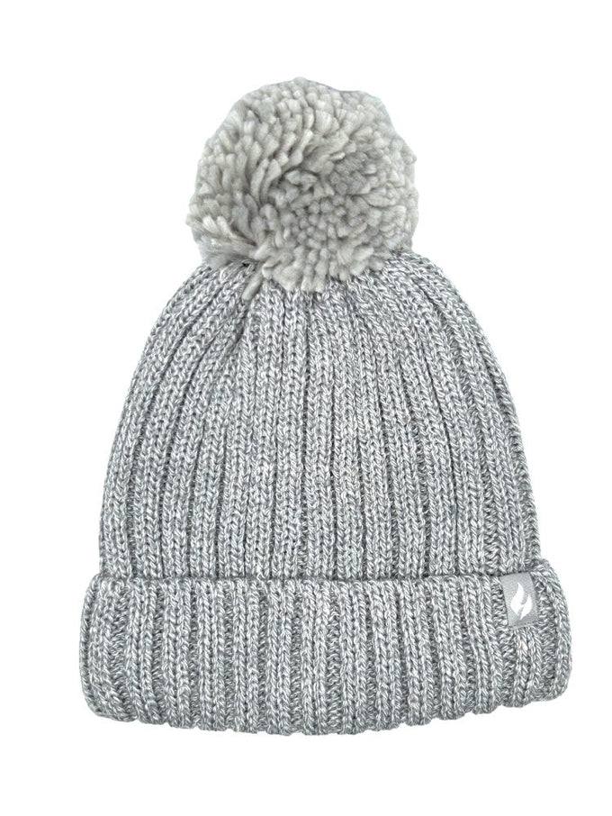 HEAT HOLDERS Kids Rockies Ribbed Thermal Beanie with Pom Pom- Unisex 7-10 Years