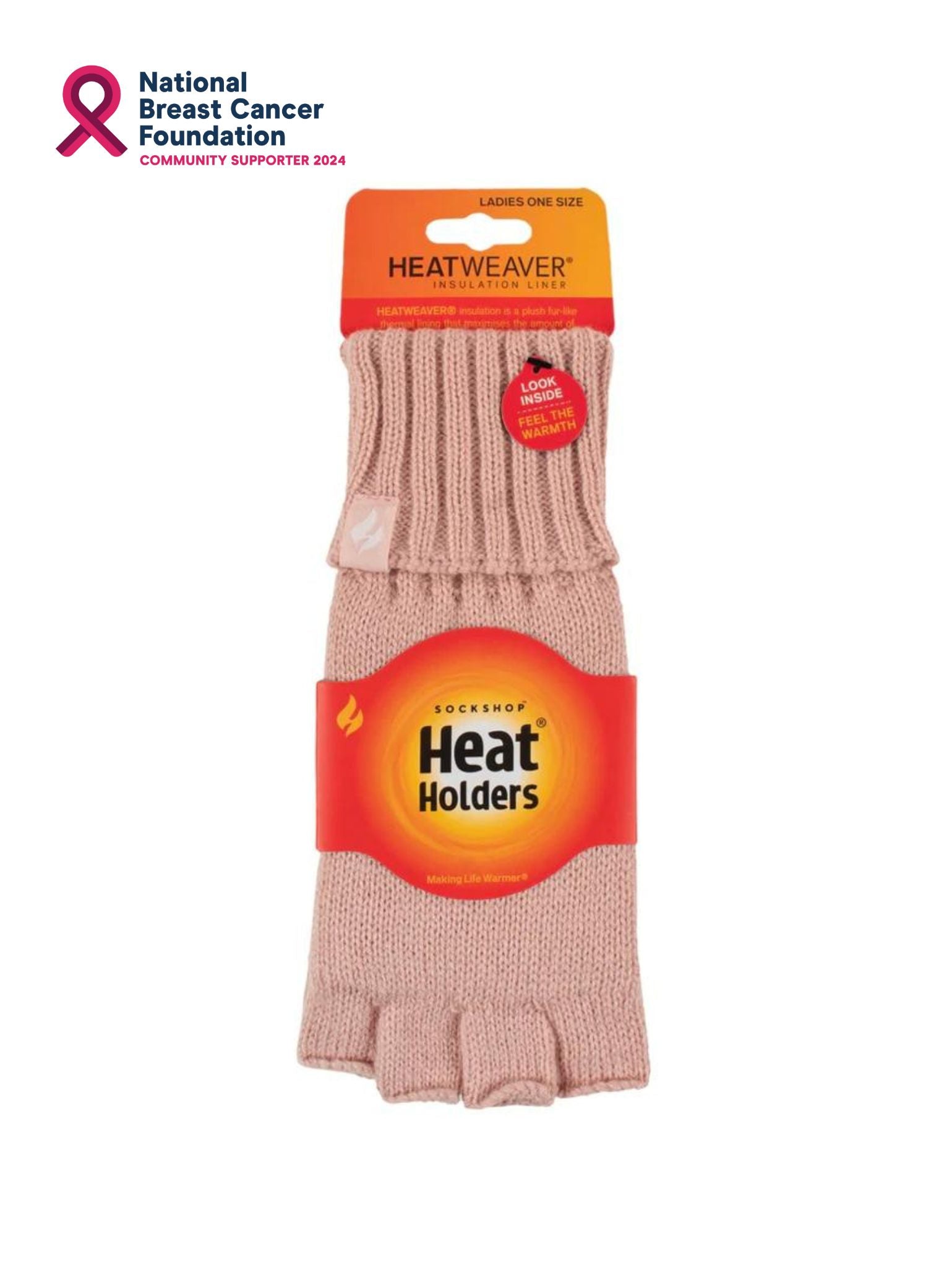 HEAT HOLDERS Fingerless Thermal Gloves-Womens