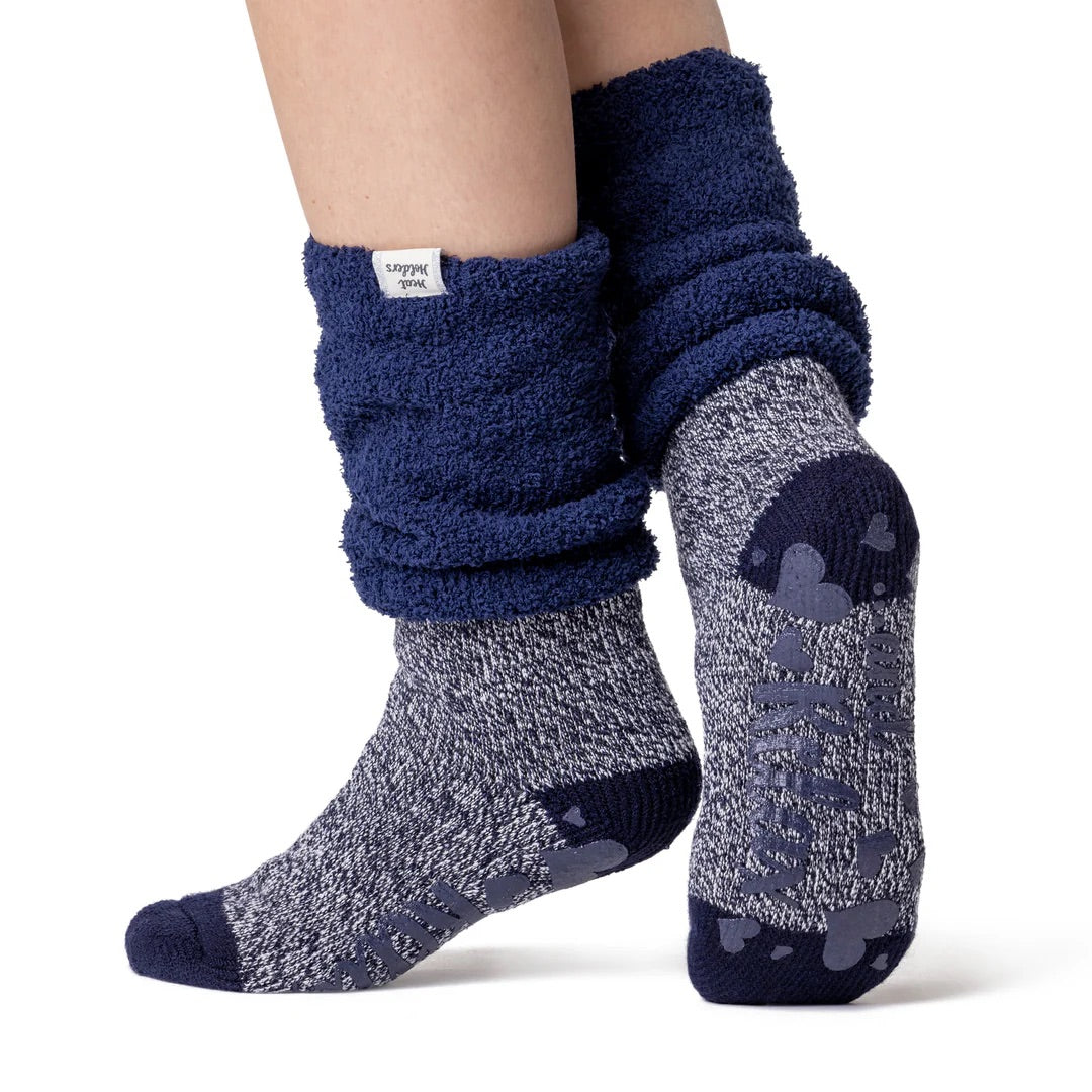 HEAT HOLDERS Lounge Slipper Socks With Comfy Slouch Top - Women's