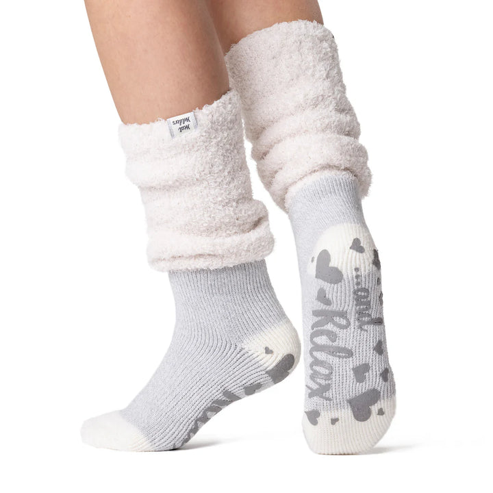 HEAT HOLDERS Lounge Slipper Socks With Comfy Slouch Top - Women's