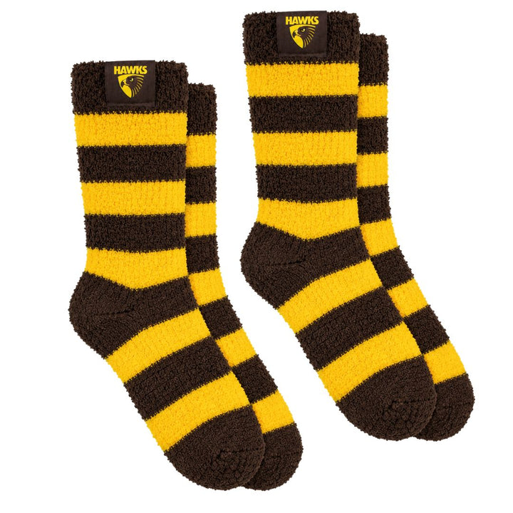 AFL Hawthorn Hawks 2Pk Bed Socks - Womens
