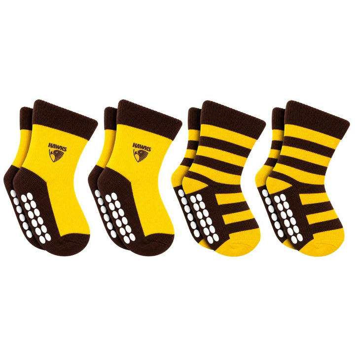 AFL Hawthorn Hawks 4Pk Infant Socks