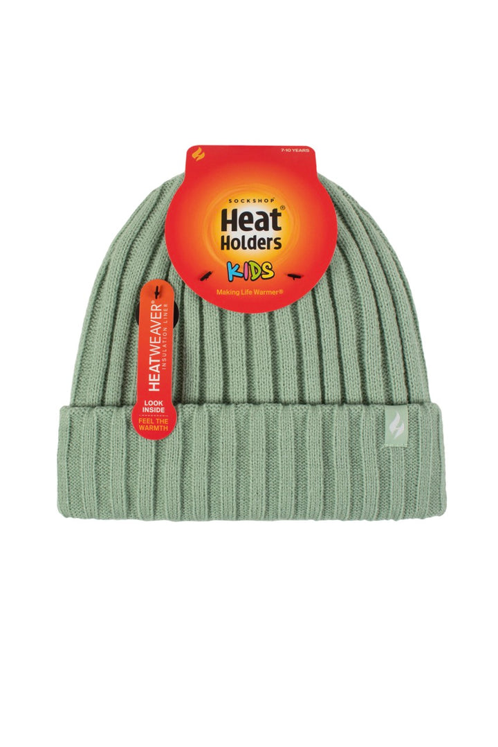 HEAT HOLDERS Kids Frosty Ribbed Thermal Beanie - Unisex 7-10 Years