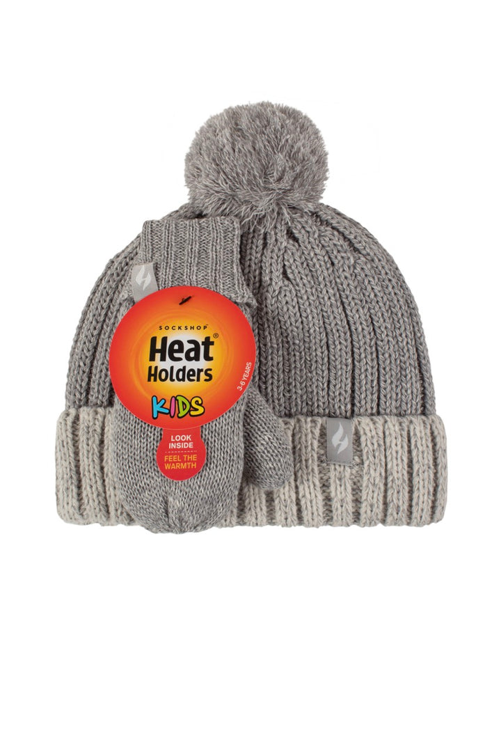 HEAT HOLDERS Snowball Beanie & Mittens Set - Kids 3-6 Years