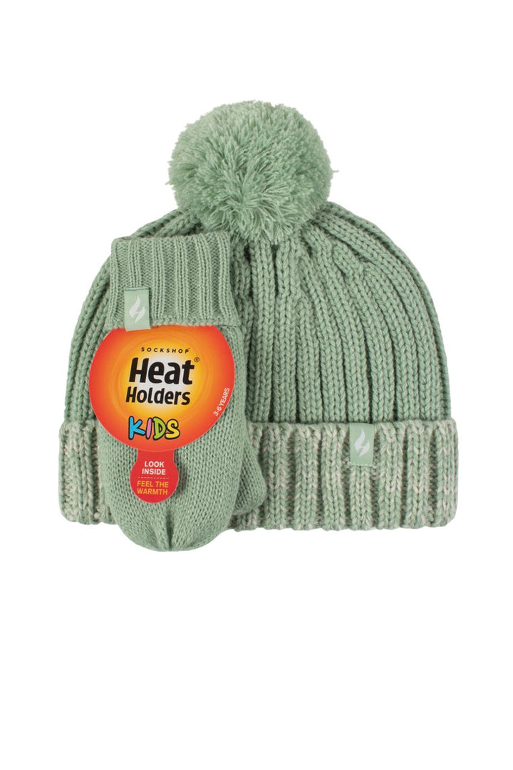 HEAT HOLDERS Snowball Beanie & Mittens Set - Kids 3-6 Years