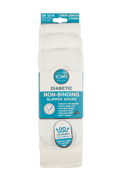 Men's Ankle Gripper Non-Skid Diabetic Socks – Non-Binding Loose Fit, 3-12 Pairs