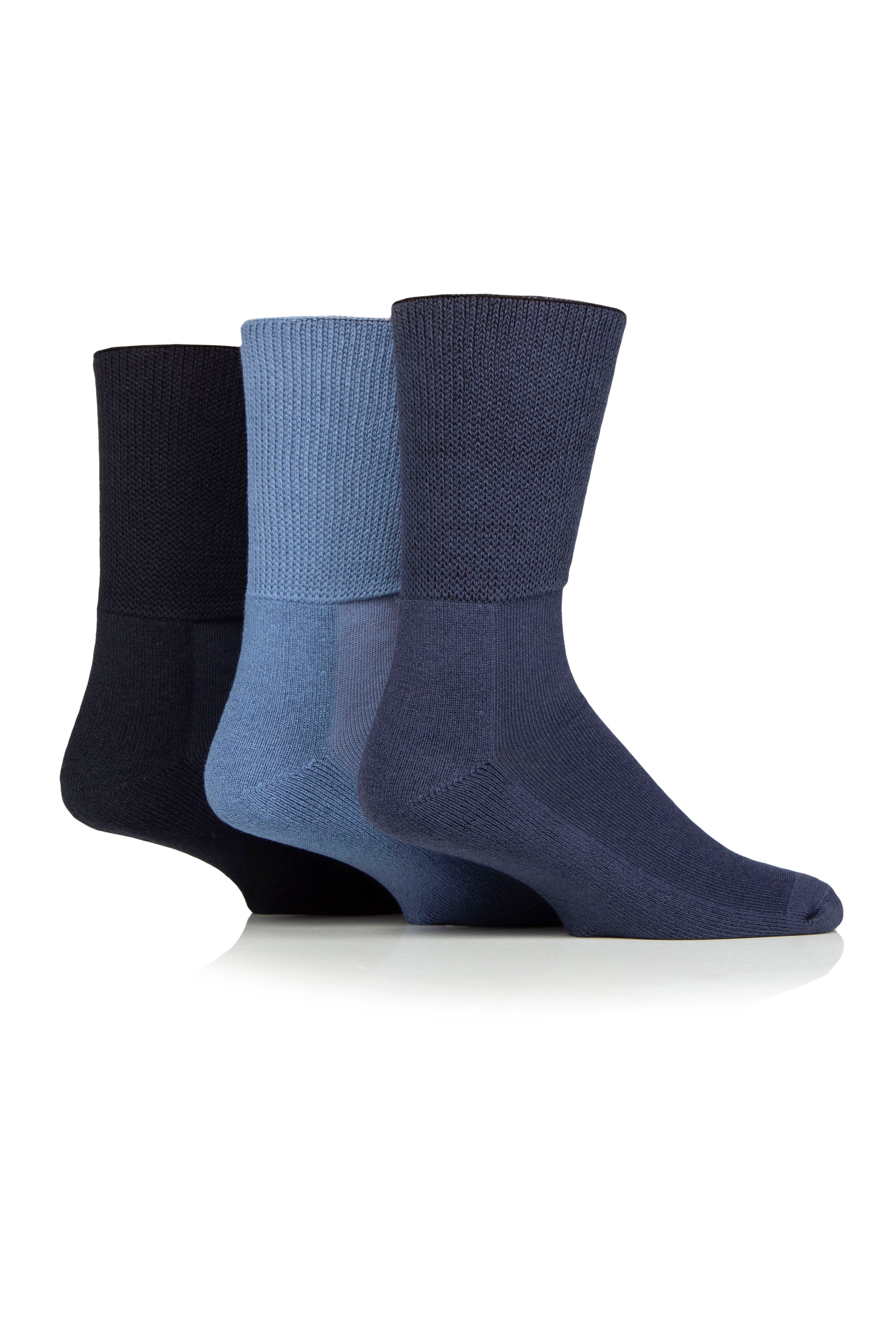 IOMI - Lot De 3 Paires De Chaussettes Diabétiques Footnurse Grip - Douces, Non Compressives, Avec Renfort Talon/orteils - 51% Acrylique, 29% Polyester, 19% Coton
