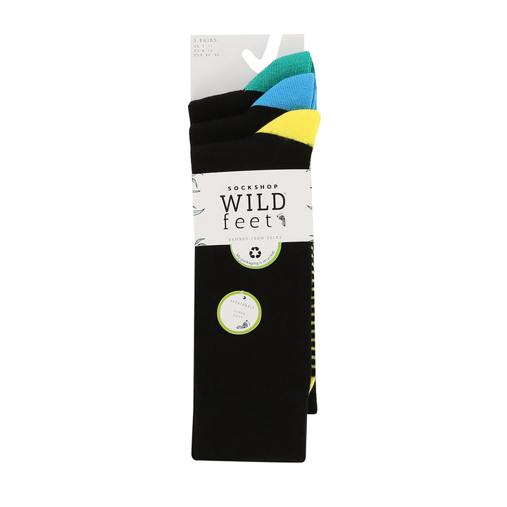 WILDFEET 3PK Bamboo Heel to Toe Crew Socks- Mens 7-11