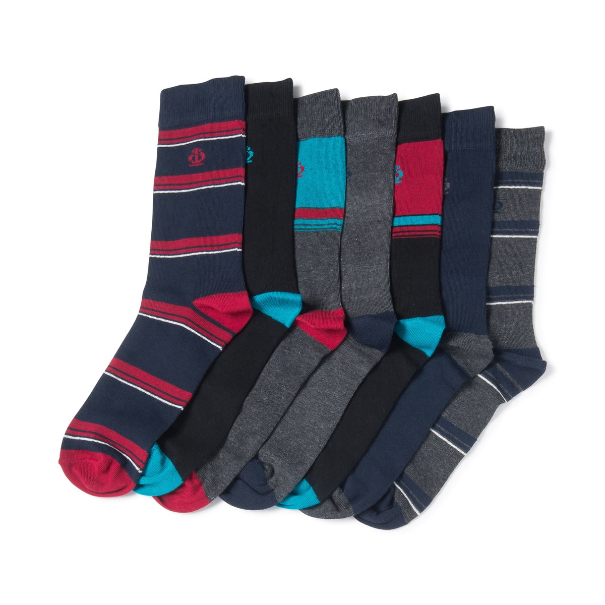 JEFF BANKS 7Pk Jacquard Socks - Mens 7-11