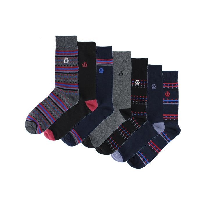 JEFF BANKS 7Pk Jacquard Socks - Mens 7-11