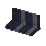 Load image into Gallery viewer, JEFF BANKS 7Pk Oxford Plain Jacquard Socks - Mens 7-11
