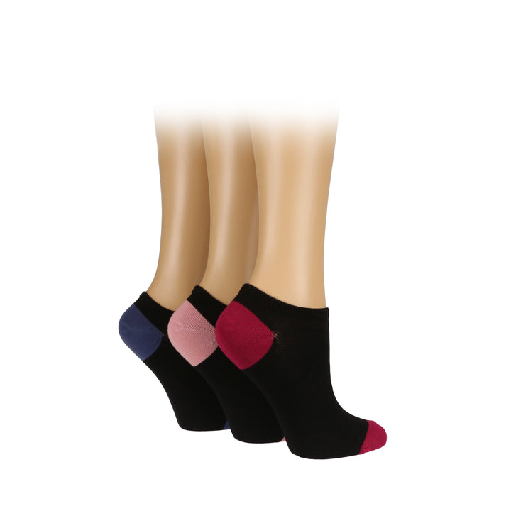 WildFeet 3PK Ladies Super Soft Bamboo Trainer Socks