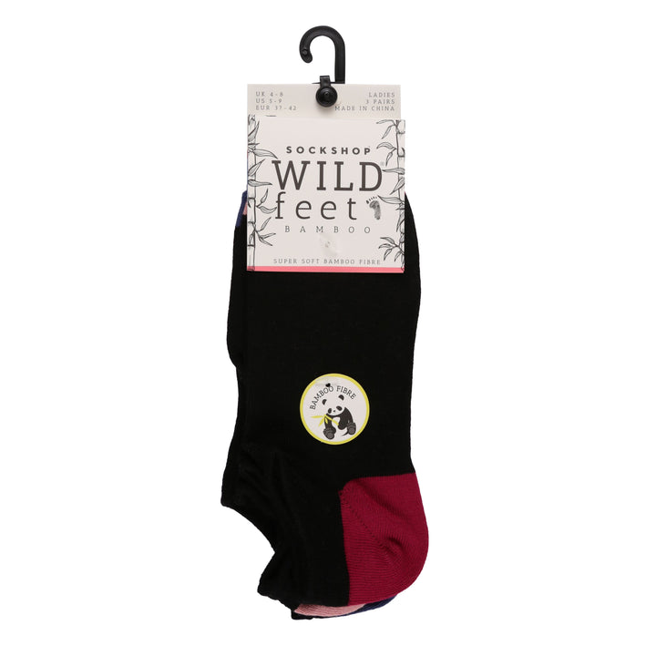 WildFeet 3PK Ladies Super Soft Bamboo Trainer Socks