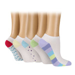 Load image into Gallery viewer, WildFeet 5PK Ladies Bamboo Patterned Trainer Socks
