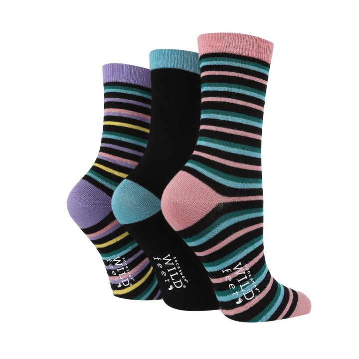 WILDFEET 3PK Super Soft Bamboo Jacquard Socks-Womens